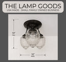 Antique Acorn Glass Ceiling Light | 3-Light Chain Trio by The Lamp Goods