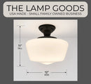 Large Milk Glass Schoolhouse Ceiling Light | 12" by The Lamp Goods