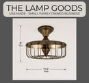 Rustic Industrial Cage Ceiling Light | 11.5" by The Lamp Goods