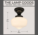 Modern Milk Glass Schoolhouse Ceiling Light | 9" by The Lamp Goods