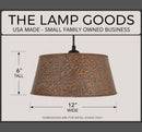 Ornate Copper Pendant Light | 12" | Farmhouse Kitchen & Dining by The Lamp Goods