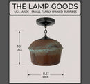 Modern Handcrafted Copper Pendant Light with Chain | 8.5" by The Lamp Goods