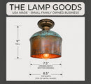 Handcrafted Copper Farmhouse Ceiling Light | 8.5" Flush Mount by The Lamp Goods