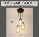 Mason Jar CHANDELIER Pendant Light Trio