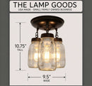 Mason Jar LIGHT FIXTURE New Quart Chain Trio by The Lamp Goods