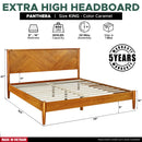 Panthera Solid Wood Bed Frame With Headboard