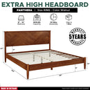 Panthera Solid Wood Bed Frame With Headboard