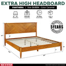 Panthera Solid Wood Bed Frame With Headboard