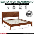 Panthera Solid Wood Bed Frame With Headboard
