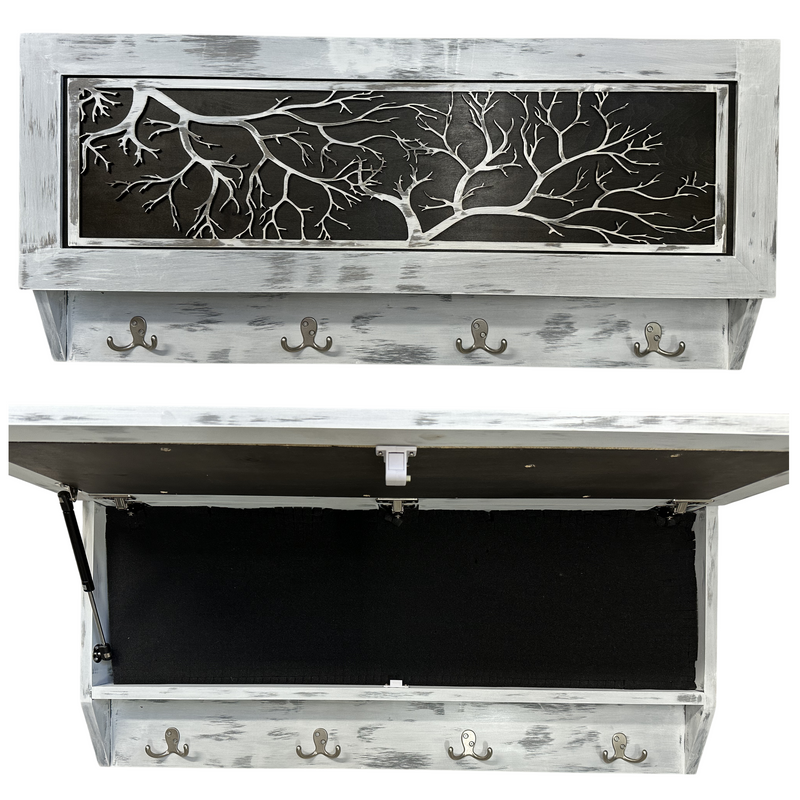 Coat Rack Hidden Gun Storage - Winter Tree