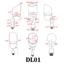 DL01 12V Low Voltage Directional LED Outdoor Aluminum Spotlight