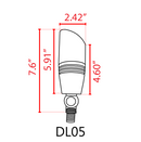 DL05 12V Low Voltage LED Smooth Bullet Directional Outdoor Aluminum Spotlight