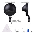 DLA01 12-Pack Black 2.5W Low Voltage 3000K Warm White Integrated LED Outdoor Half Moon Aluminum Deck Lights Package, 12V LED Step Fence Landscape Lights