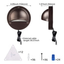 DLA01 12-Pack Brown 2.5W Low Voltage 3000K Warm White Integrated  LED Outdoor Half Moon Aluminum Deck Lights Package, 12V LED Step Fence Landscape Lights