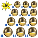 DLA01 12-Pack Bronze 2.5W Low Voltage 3000K Warm White Integrated  LED Outdoor Half Moon Aluminum Deck Lights Package, 12V LED Step Fence Landscape Lights