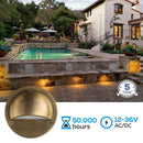 DLA01 12-Pack Bronze 2.5W Low Voltage 3000K Warm White Integrated  LED Outdoor Half Moon Aluminum Deck Lights Package, 12V LED Step Fence Landscape Lights