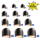 DLA04 12-Pack 5W Low Voltage 5CCT 1800K/2700K/3000K/4000K/5000K Warm White Integrated  LED Outdoor Fence Deck Down Lights Package, 12V LED Step Patio Landscape Lights