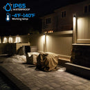 DLA04 12-Pack 5W Low Voltage 5CCT 1800K/2700K/3000K/4000K/5000K Warm White Integrated  LED Outdoor Fence Deck Down Lights Package, 12V LED Step Patio Landscape Lights