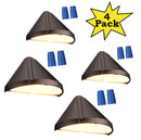 DLA05 4-Pack 5W 5CCT 1800K/2700K/3000K/4000K/5000K Low Voltage Integrated LED Outdoor Fence Deck Down Lights Package, 12V LED Step Patio Landscape Lights