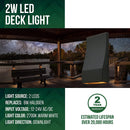 DLA06 6-Pack 2W Low Voltage 2700K/3000K Warm White Integrated LED Outdoor Deck Down Lights Package, 12V LED Step Patio Landscape Lights
