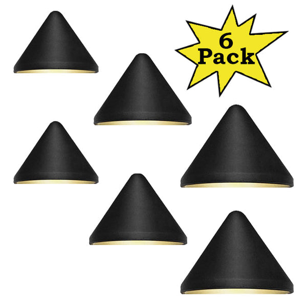 DLA07 6-Pack 2W Low Voltage 2700K Warm White Integrated LED Outdoor Deck Down Lights Package, 12V LED Step Patio Landscape Lights