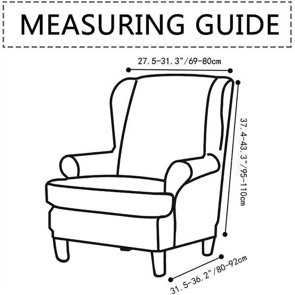 Stretch Spandex Nordic Floral Removable Wing Chair Cover, Relaxing Seat Covers Slipcovers for Armchairs, photo 2 of 74