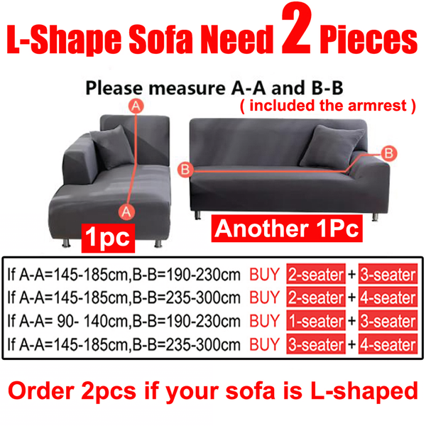 Waterproof Sofa Cover for Living Room - Elastic Solid L Shaped Corner Sofa Cover - Fits 1/2/3/4 Seater Sofa, Couch, Armchair, photo 2 of 38