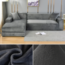 Stretchable Thick Velvet Sofa Cover for L Shaped Corner Sofa in Living Room Fits 1/2/3/4 Seater Couches