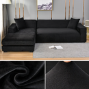 Stretchable Thick Velvet Sofa Cover for L Shaped Corner Sofa in Living Room Fits 1/2/3/4 Seater Couches