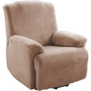 KAS Soft Plush Velvet Recliner Chair Cover - Fleece Armchair Slipcover with Pocket - 4 Pieces Furniture Cover Protector for Reclining Chair