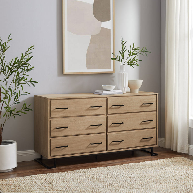 Danae Modern Wood and Metal L-Leg Dresser