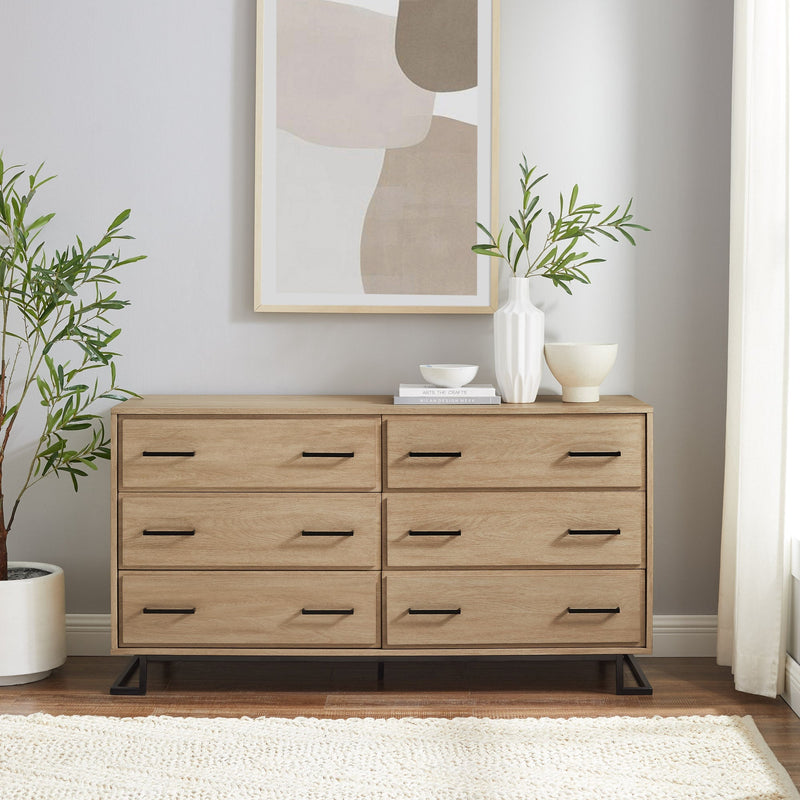 Danae Modern Wood and Metal L-Leg Dresser