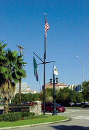 Nautical Aluminum Flagpole w/ Yardarm & Gaff by Flagman of America