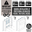 Easy-Lift Full Murphy Wall Bed in White with Two Bookshelves