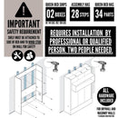 Easy-Lift Full Murphy Wall Bed in Grey with Shelf