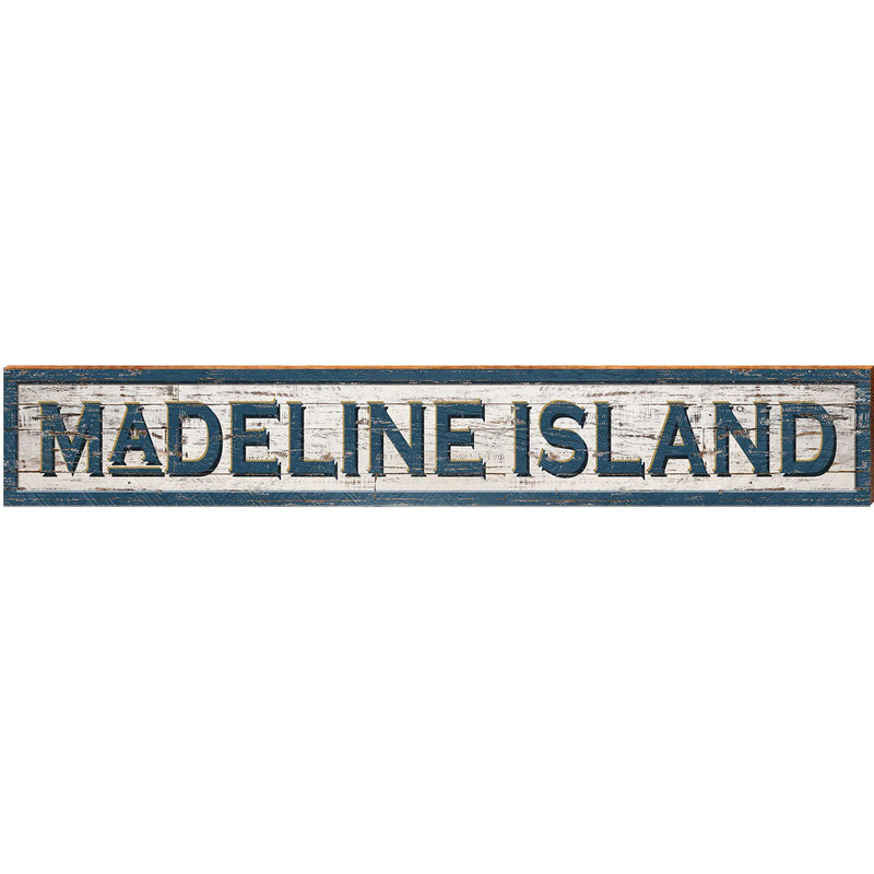 Madeline Island Shabby Sign | Wall Art Print on Real Wood