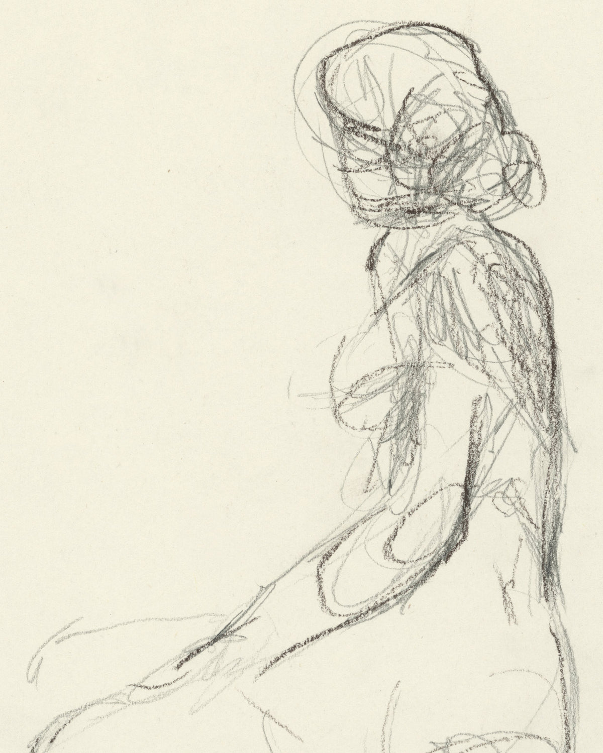 Seated Figure Study, close-up of the surface
