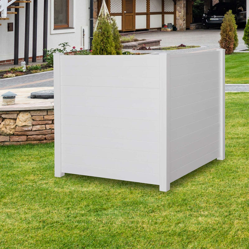 48"W x 48"H Air Conditioner Fence 2 Panels Outdoor Privacy Vinyl Fence Panels, White