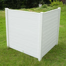 48"W x 48"H Air Conditioner Fence 2 Panels Outdoor Privacy Vinyl Fence Panels, White