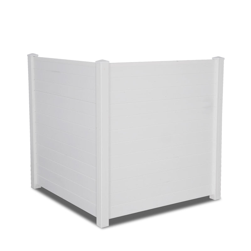 48"W x 48"H Air Conditioner Fence 2 Panels Outdoor Privacy Vinyl Fence Panels, White