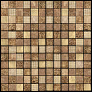 Beige 12x12 Polished Foiled Square Glass Resin Stone Mosaic Tile (10 pack, 9.51 sq ft/case)
