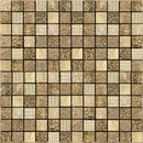 Beige 12x12 Polished Foiled Square Glass Resin Stone Mosaic Tile (10 pack, 9.51 sq ft/case) - Sample