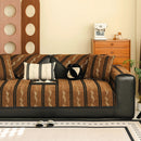 Non-Slip Sofa Cover with Thick Chenille Texture Woven Stripe Couch Protector Throw by Slipcover KAS™