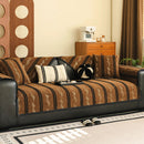 Non-Slip Sofa Cover with Thick Chenille Texture Woven Stripe Couch Protector Throw by Slipcover KAS™