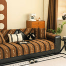 Non-Slip Sofa Cover with Thick Chenille Texture Woven Stripe Couch Protector Throw by Slipcover KAS™