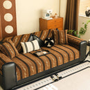 Non-Slip Sofa Cover with Thick Chenille Texture Woven Stripe Couch Protector Throw by Slipcover KAS™