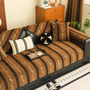 Non-Slip Sofa Cover with Thick Chenille Texture Woven Stripe Couch Protector Throw by Slipcover KAS™