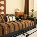 Non-Slip Sofa Cover with Thick Chenille Texture Woven Stripe Couch Protector Throw by Slipcover KAS™