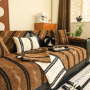 Non-Slip Sofa Cover with Thick Chenille Texture Woven Stripe Couch Protector Throw by Slipcover KAS™