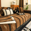 Non-Slip Sofa Cover with Thick Chenille Texture Woven Stripe Couch Protector Throw by Slipcover KAS™
